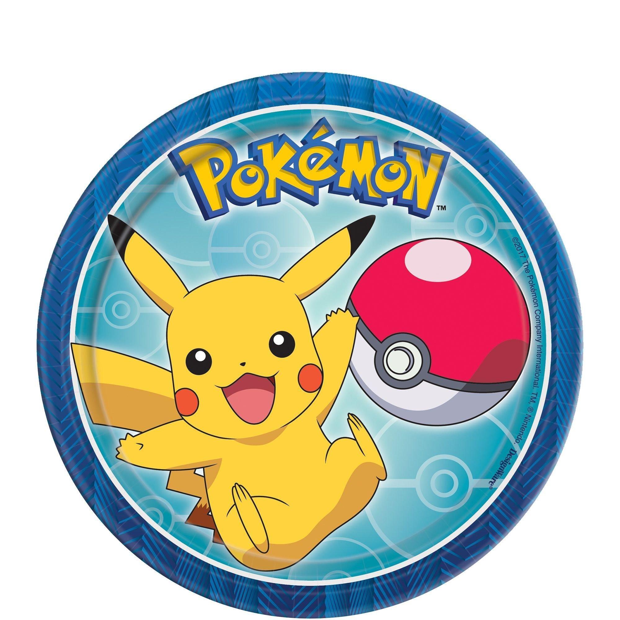 Pokémon Classic Birthday Party Supplies Pack for 8 Guests - Kit Includes Plates, Napkins & Table Cover